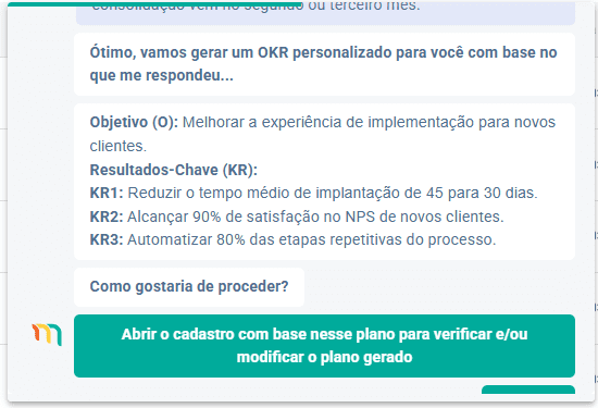 Mentor IA Criando OKRs para empresas de software